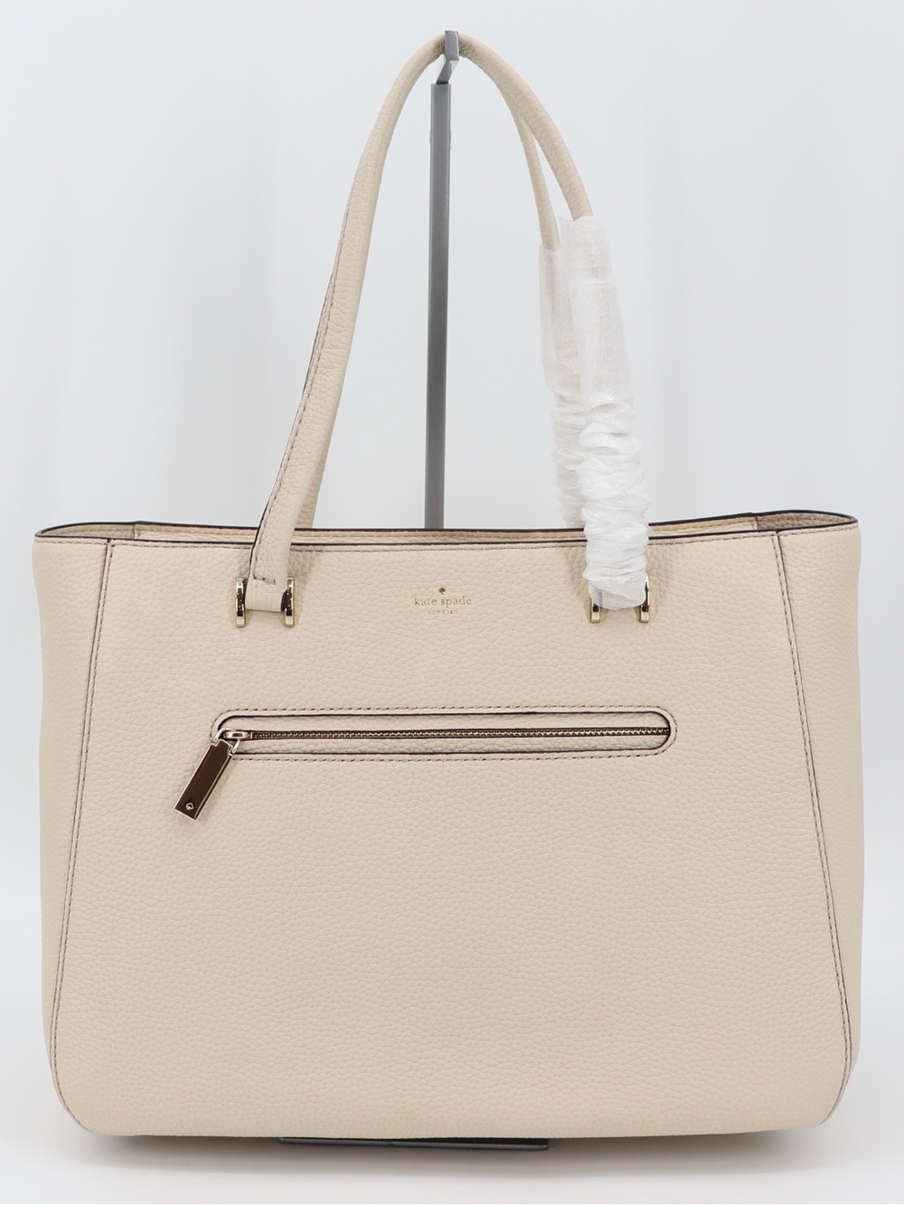New Kate Spade Hopkins Street Dharma Pebbled Leather Tote Shoulder Bag Ivory